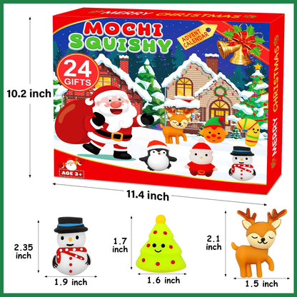 Govetom 2025 Mochi Squishy Advent Calendar 24 Days Multi-color Stress Toys