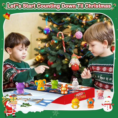 Govetom 2025 Christmas Advent Calendar 24 Days Slow Rising Squishy Multi-color