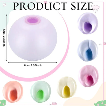 Squishy Stress Balls Rainbow Glutinous Ball Shapeable Vacuum Fidget Toy | Party Favors