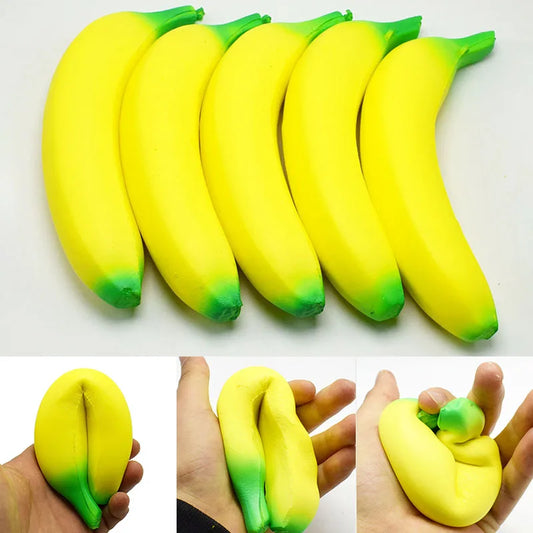 Jumbo Squishy Banana Stress Toy | Slow Rising Anti-Stress Fruit Squeeze